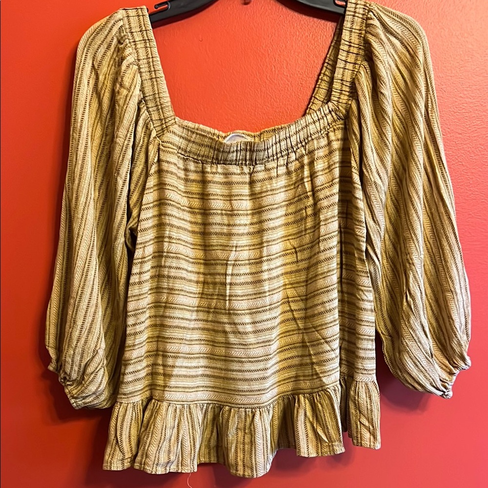 Elegant Striped Square Neck Blouse size M
